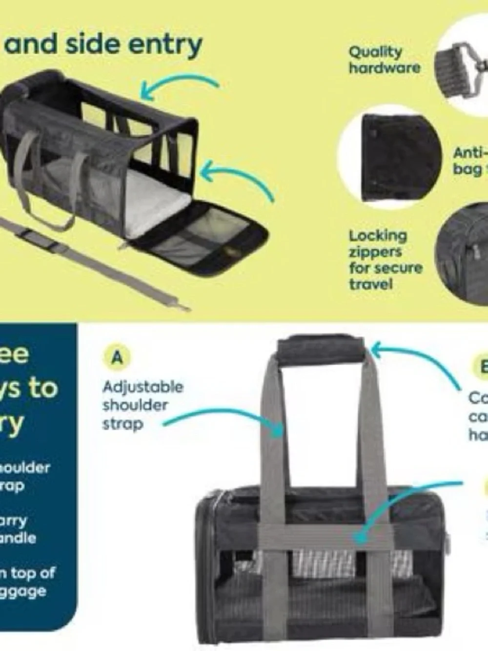 Sherpa Original Deluxe Airline-Approved Dog & Cat Carrier Bag,